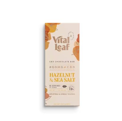 Green Valley Botanicals CBD Chocolate Bar Hazelnut & Sea Salt 200mg CBD