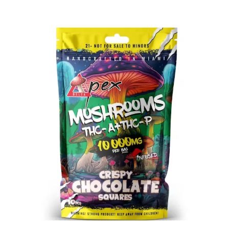 Green Valley Botanicals Crispy Chocolate Squares Mushroom THC-A + THC-P 10,000 mg