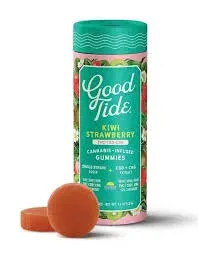 Good Tide Kiwi Strawberry 1:1:1 THC:CBD:CBG Solventless Hash Rosin Gummies