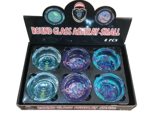 Green Valley Botanicals Round Glass Ashtray Assorted designs
