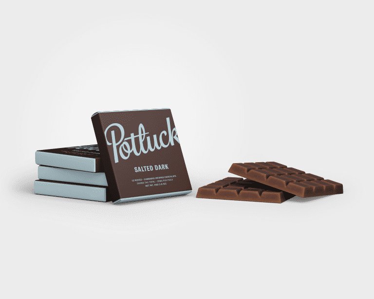 Green Valley Botanicals Potluck Edibles 300mg THC Chocolate – Salted Dark