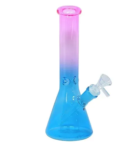 Softglass 10" Tri Color Mini Beaker Water Pipe with 14M Bowl