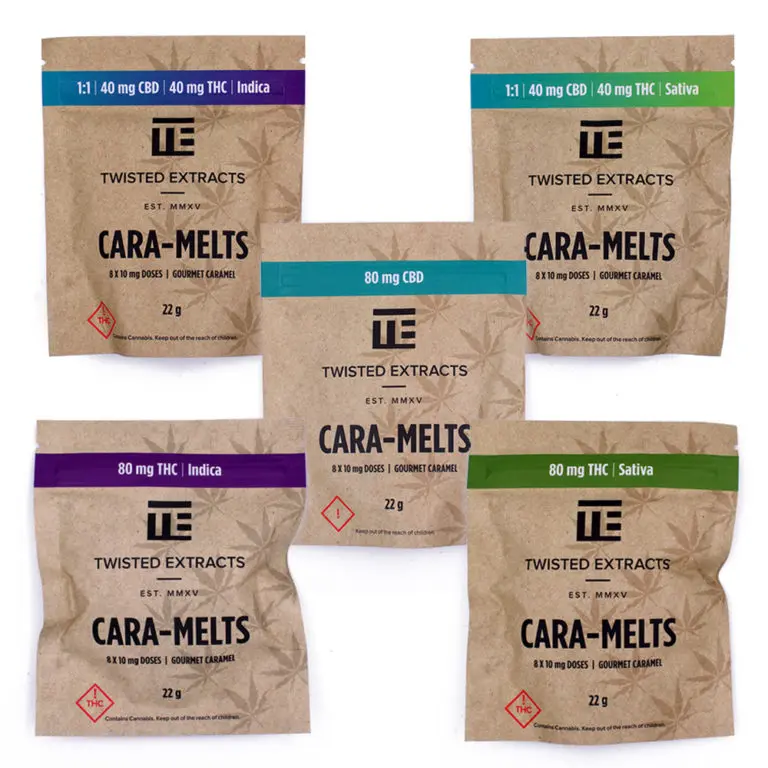 Green Valley Botanicals Twisted Extracts Cara-Melts Cannabis Caramel Candy (THC/CBD)